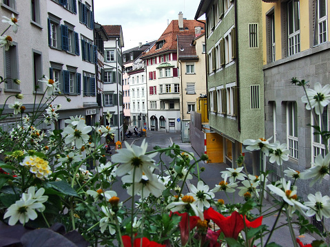 Old houses in the city of St. Gallen, Switzerland