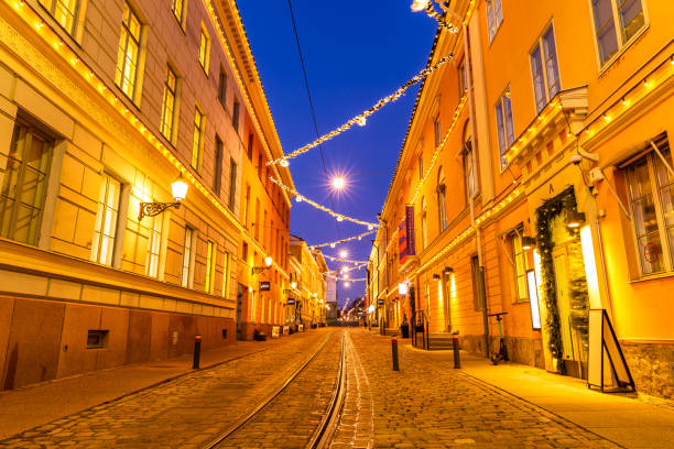 istock Helsinki city illuminated at dusk overlooking Senate Square Finland 1290021354