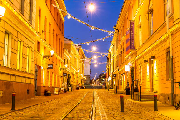 istock Helsinki city illuminated at dusk overlooking Senate Square Finland 1290021357