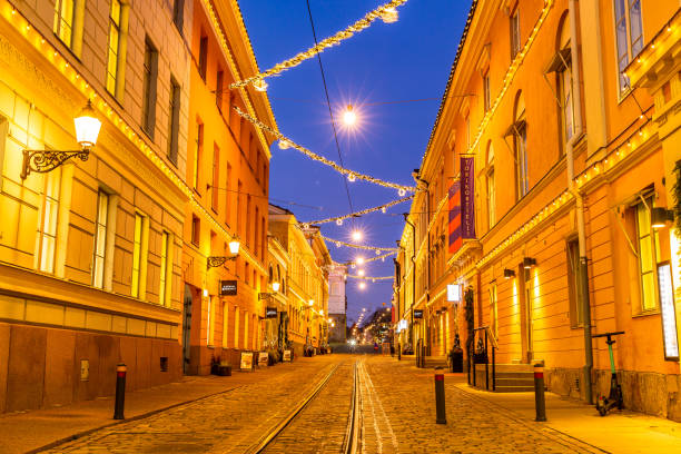 istock Helsinki Cathedral.Helsinki Cathedral illuminated at dusk overlooking Senate Square Finland 1290021377