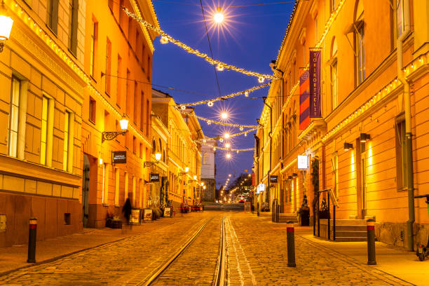 istock Helsinki city illuminated at dusk overlooking Senate Square Finland 1290021402