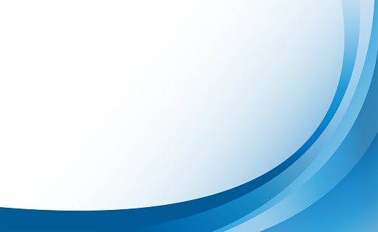Blue wave smooth curve banner vector background with copy space for text.