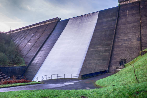 istock Water running down dam, Rishworth, Calderdale, England, Britain 1290022669