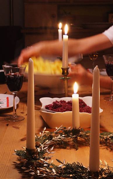 istock Festive decorated table at Christmas time 1290022731