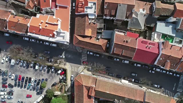 Aerial view of old historic town Viseu in Portugal