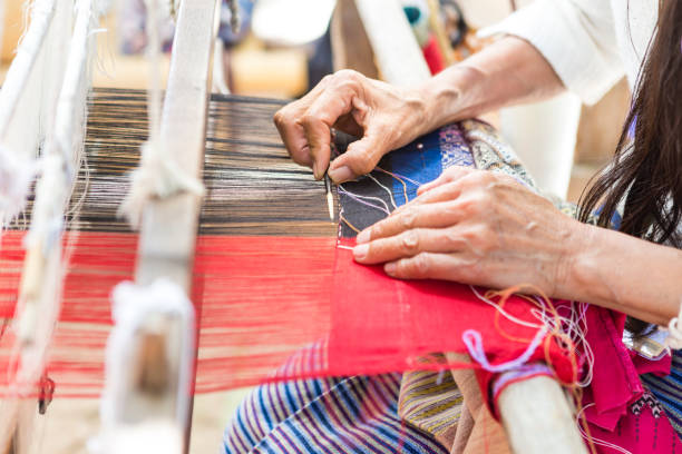 istock Traditional Northern Thai style textile waving 1290030684