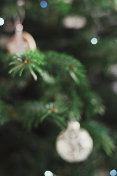 istock Blurred Christmas tree and ornaments background. New Year and Christmas celebration 1290030903