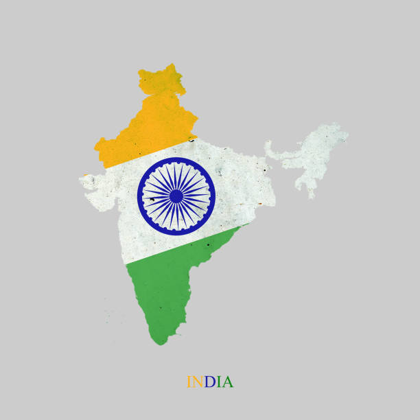 istock India flag in the form of a map of India. Isolated 1290033730