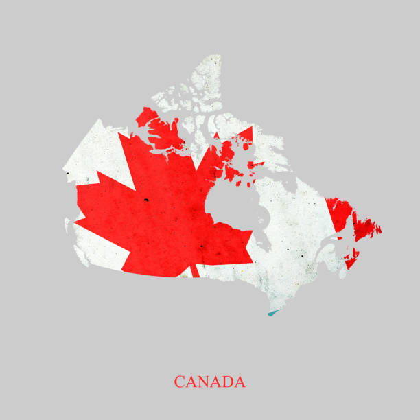 istock Canada flag in the form of a map of Canada. Isolated 1290033738