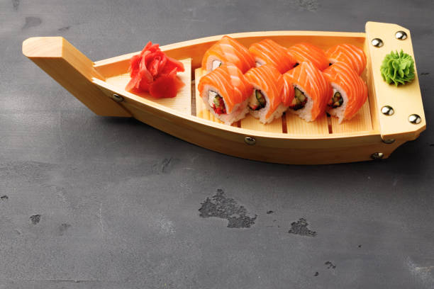 istock Philadelphia sushi roll on plate close up 1290039870