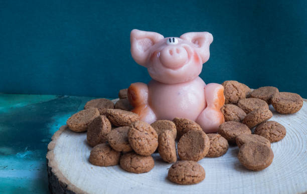 istock Marzipan pig with many pepernoten cookies 1290040274