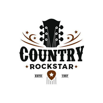 Vintage retro Classic country music, guitar vintage retro