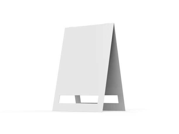 Crezon A-frame sandwich boards mockup template on isolated white background, ready for design presentation, 3d illustration