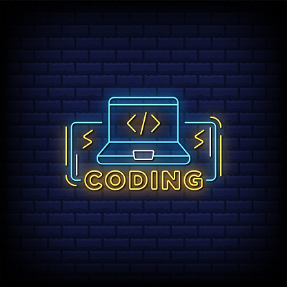 Html Coding Neon Signs Style Text Stock Illustration - Download Image ...