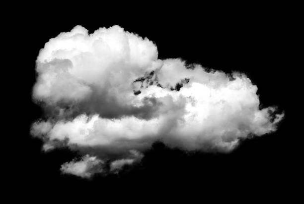 istock White cloud isolated on a black background. Mask with a cloud silhouette for photoshop. 1290043770
