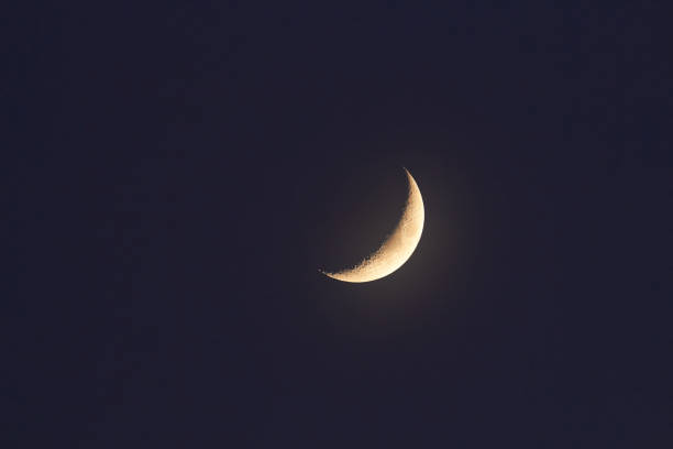 istock Young Moon photographed through a long focal telescope. 1290049919