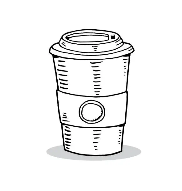 Vector illustration of Hand drawn coffee to go