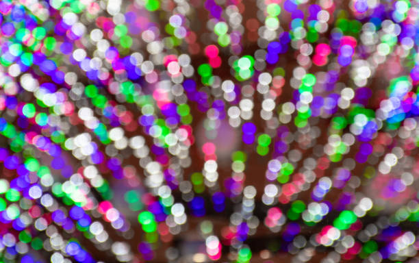 istock Abstract Christmas background with colorful bokeh lights 1290051703
