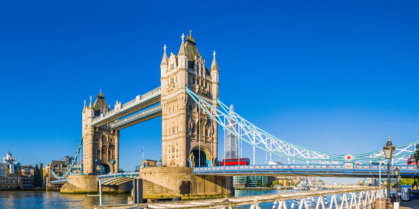 istock London Tower Bridge spanning River Thames towards Southwark panorama UK 1290054387