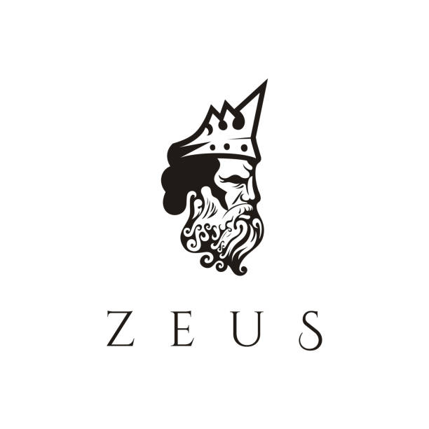 Greek god Zeus. Ancient Greek God Sculpture Philosopher. Greek god Zeus. Ancient Greek God Sculpture Philosopher. Face Zeus Triton Neptune design zeus logo stock illustrations