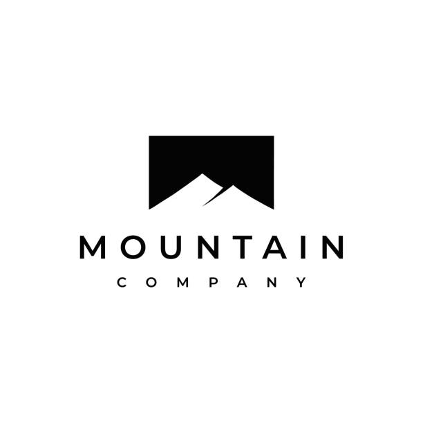 illustrazioni stock, clip art, cartoni animati e icone di tendenza di modello di progettazione di montagna semplice - montagna