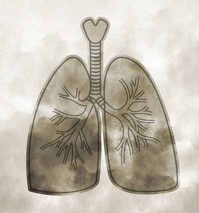 Smoking Lungs Cancer Asthma Airways Pneumonia Respirator Concept Illustration