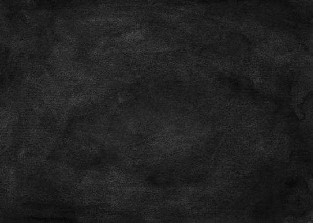 texture di sfondo nero grunge ad acquerello. macchie monocromacri scure sulla sovrapposizione dello sfondo di carta. astratto vecchio acquerello pittura moderna. carta da parati ruvida e strutturata. - black paint foto e immagini stock