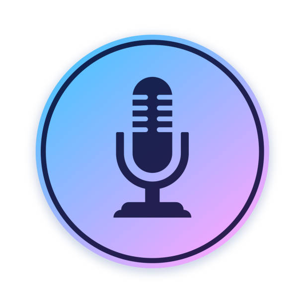 ilustrações de stock, clip art, desenhos animados e ícones de microphone podcast audio icon button - medical sample