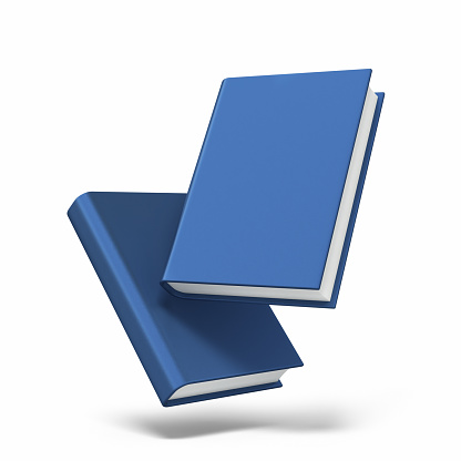 Stack of books on the shelf isolated on white background. Photo with clipping path.