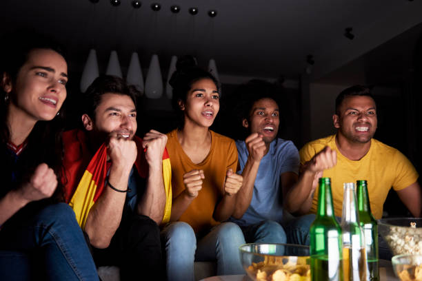 istock Fans watching Tv and waiting for the point 1290064799