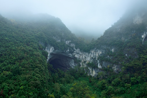 China,Guangxi,Baise,City,Leye,County,
The cave is in the famous Dashiwei Tiankeng group in Leye.
These caves have hundreds of millions of years.