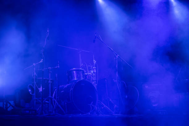 istock Free stage with lights, and smoke lighting devices. 1290066530