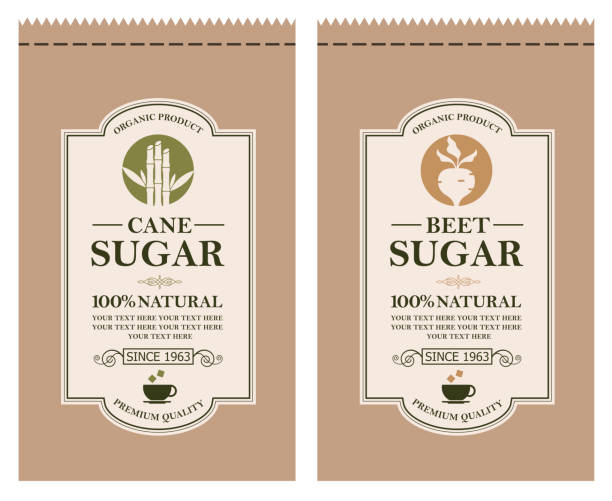 ilustraciones, imágenes clip art, dibujos animados e iconos de stock de etiquetas de caña y azúcar de remolacha - sugar maple