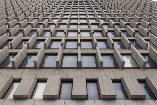 istock Looking up at a tall building with interesting patterned architecture in downtown Atlanta Georgia 1290070197