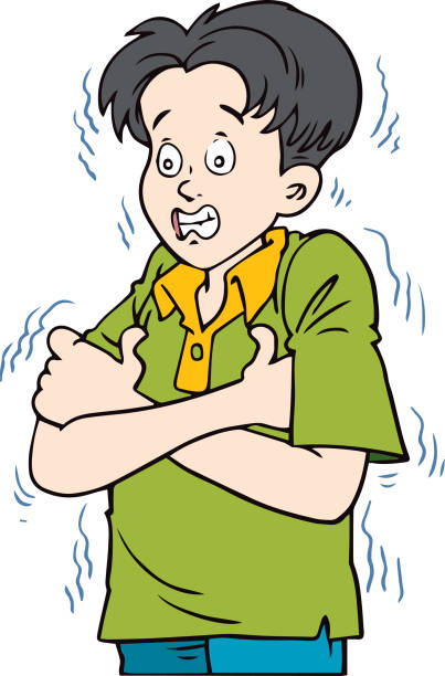 Shivering Boy Feeling Cold Stock Illustration - Download Image Now - Cold  Temperature, Shivering, Frozen - iStock