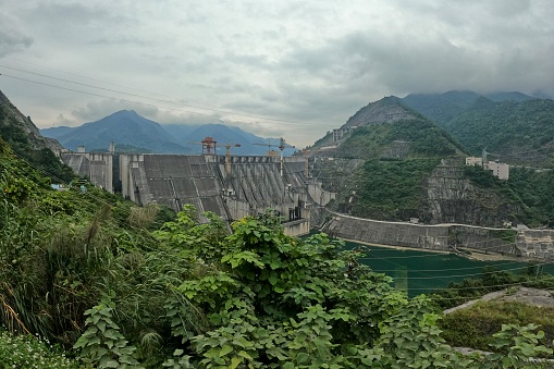China,Guangxi,Hechi,City,TianE,County.\nLongtan Hydropower station,It is the second largest hydropower station in China, located in Tiane County, Guangxi province.\nThe hydropower station has three of the world's largest: the highest RCC dam.The second is the largest underground workshop. The third is the ship lift with the highest lift.