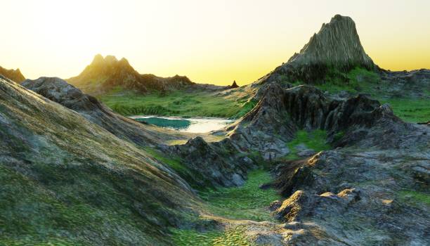 istock Realistic 3D Render of Lake 1290072859