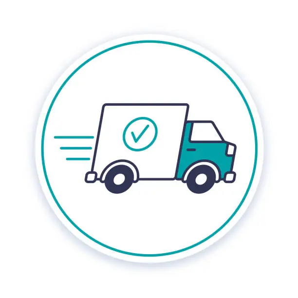 Vector illustration of Free Shipping and Delivery Icon Symbol