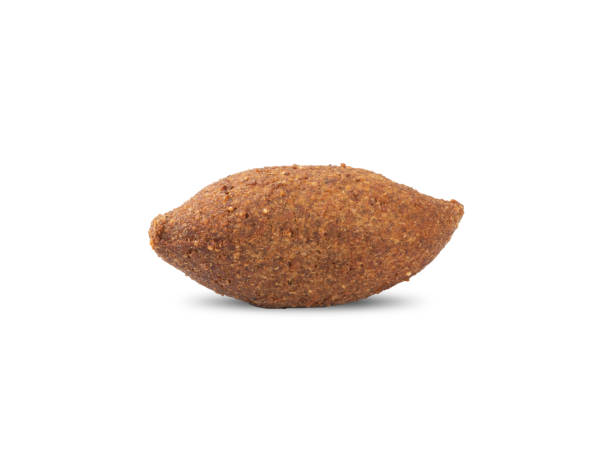 istock Traditional arabic fried kibbeh isolated over white background. Typical brazilian snack 1290083816
