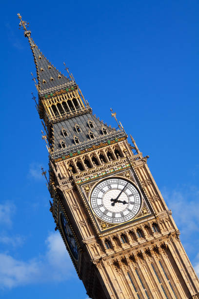 Big Ben in blue clear sky Big Ben in blue clear sky big ben stock pictures, royalty-free photos & images