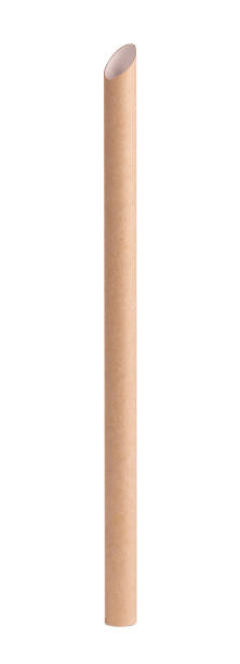 istock Brown paper drinking straws, isolated on white background. Eco-friendly paper straw, environmental consciousness concept. Close up. 1290089325
