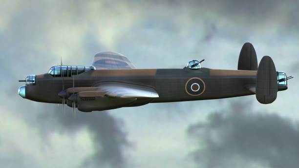 istock 3d illustration. British heavy bomber from WW2 1290090746