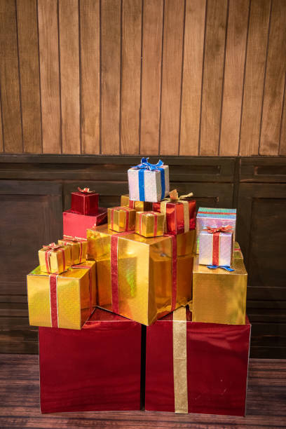 istock Group of colorful Christmas gift boxes 1290091651