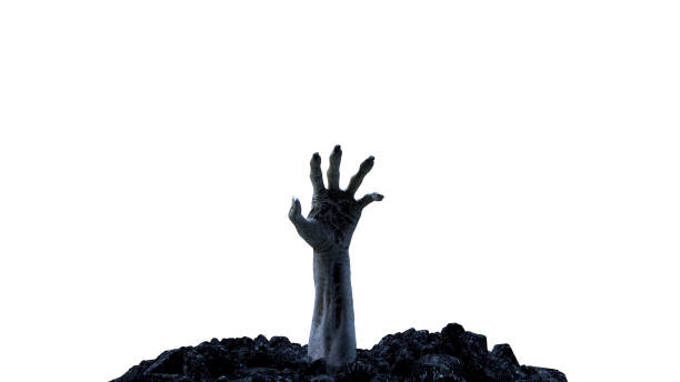 istock 3d render Zombie hand crawling out of the ground 1290092351