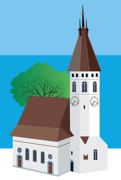 トゥン教会 - jungfrau region illustrations点のイラスト素材／クリップアート素材／マンガ素材／アイコン素材