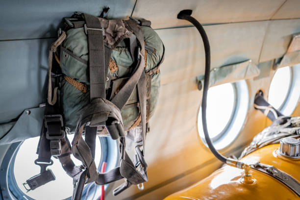 istock rescue parachute in the helicopter cabin 1290093291