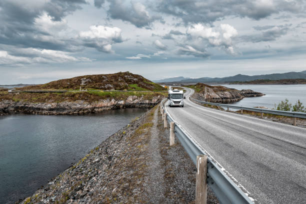 istock camper van on the Norwegian road 1290094820