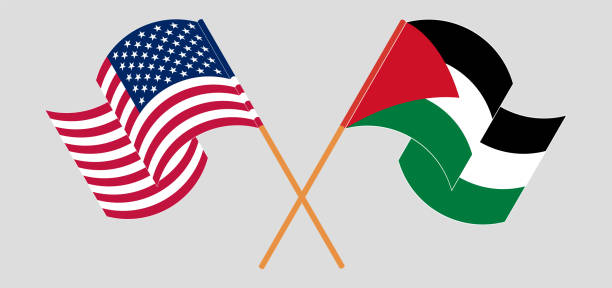 kuvapankkikuvitukset aiheesta palestiinan ja usa:n lippujen ylittäminen ja heiluttaminen - palestine liberation organization