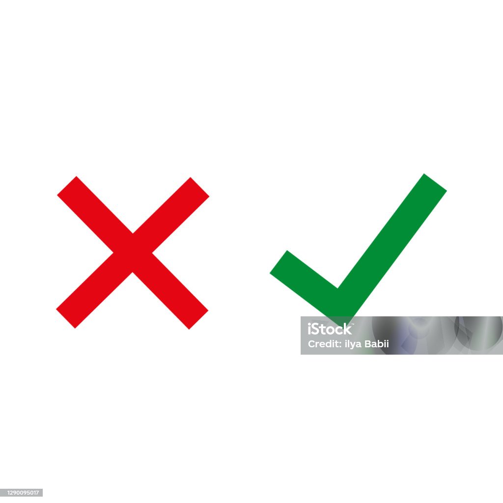 Vector Check Cross Check Mark And Cross Vector Stock Illustration - Download Image Now ...