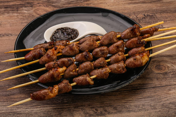 istock Asian cuisine - chicken hearts skewer 1290095172